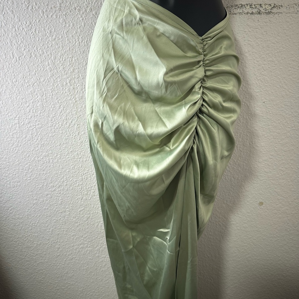 Green Ruched Skirt